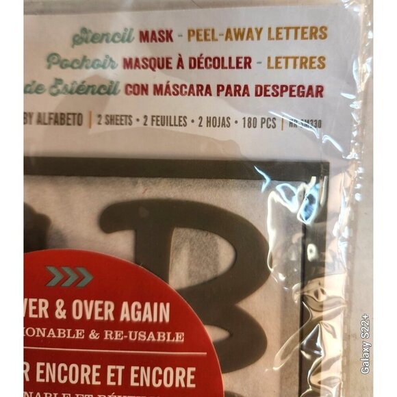 Hazle and Ruby Mask Peel Away Stencil Set Chevron and Alphabet Designs For Craft - Picture 8 of 12